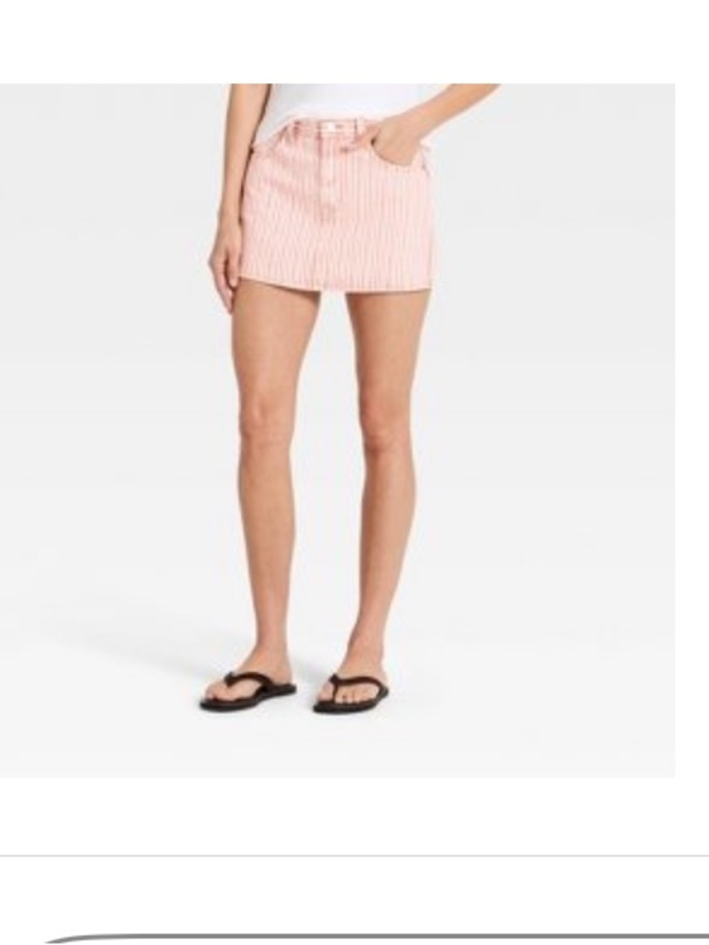 NWT - Striped Red & Cream Size 0 Mini Skirt - Casual Women's Summer Skirt